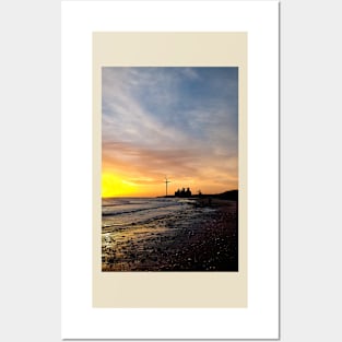 December sunrise on a Northumbrian beach Posters and Art